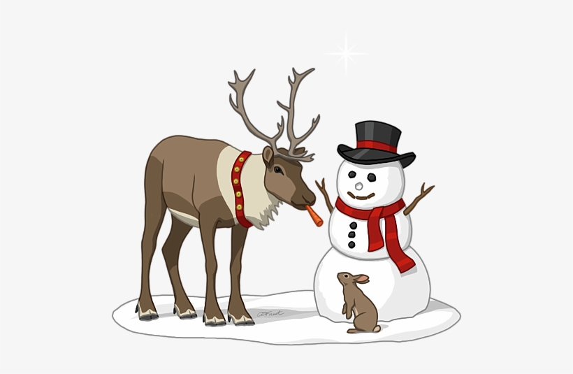 Click And Drag To Re-position The Image, If Desired - Snowman And Reindeer Paintings, transparent png download