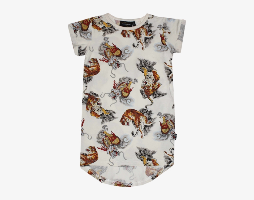 Tigers & Dragons T-shirt Dress - Tiger, transparent png download