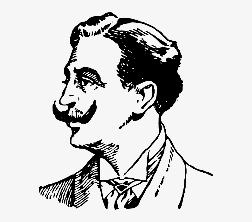 As Time Went On, What I Lacked In Skill, I Made Up - Man With Mustache Silhouette, transparent png download