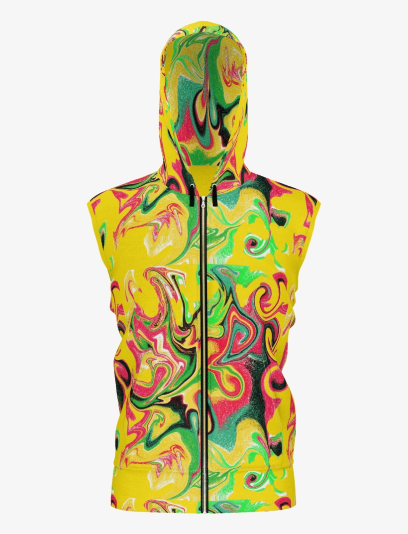 Yellow Hoodie African Colors Swirl Jacket - Hoodie, transparent png download