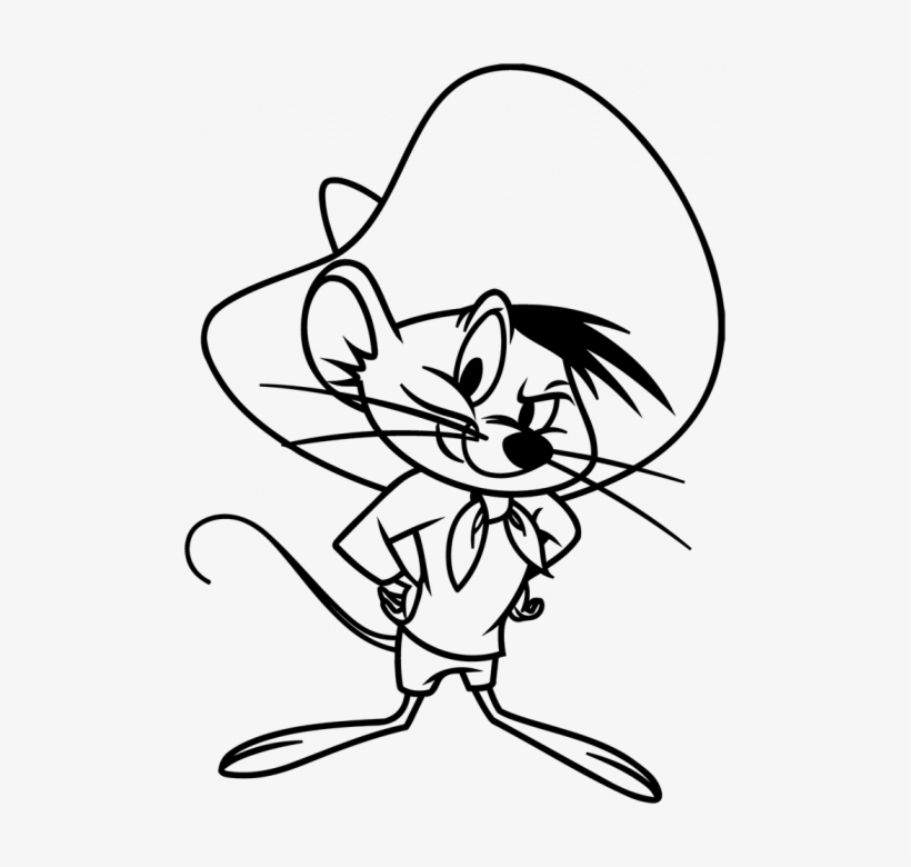 Coloriage De Speedygonzales - Speedy Gonzales Black And White, transparent png download
