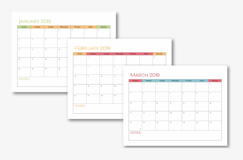2019 Blank Calendar Pages - Number, transparent png download