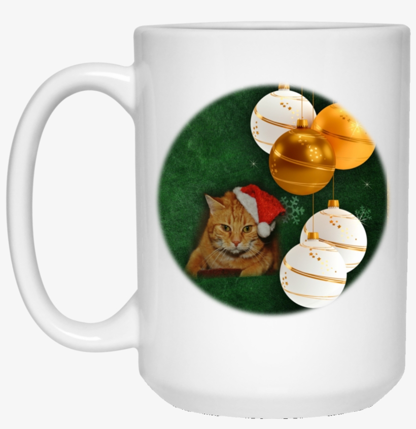 Orange Tabby Cat In Hat Christmas Coffee Mug - Mug, transparent png download