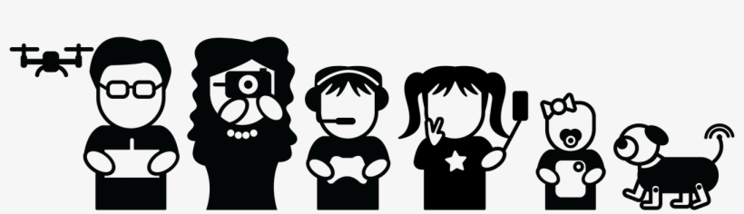 Male Adult With Drone, Female Adult With Camera, Pre - Cartoon, transparent png download