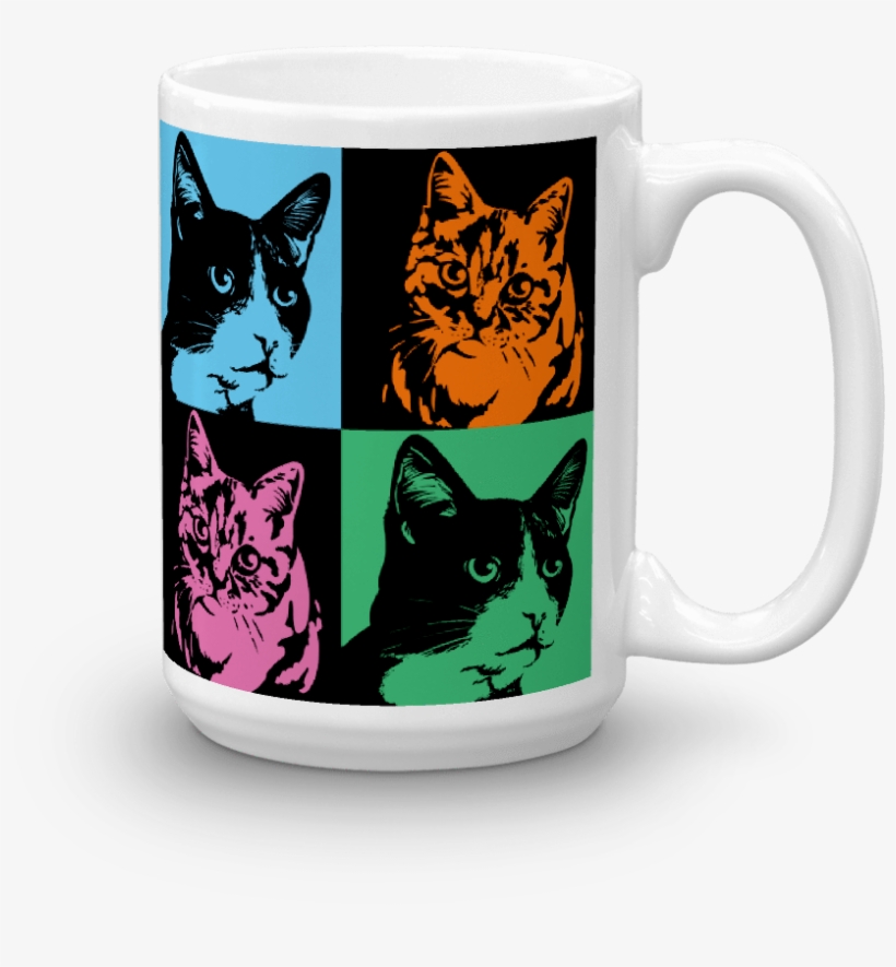 Pop Art Cat Mug - Cat, transparent png download