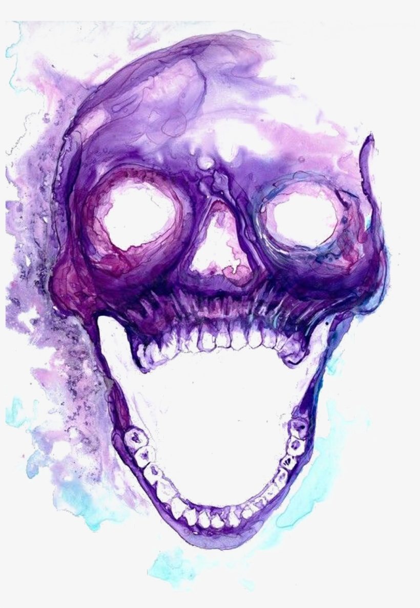 Smokey Sticker - Purple Smoke Skull Art, transparent png download