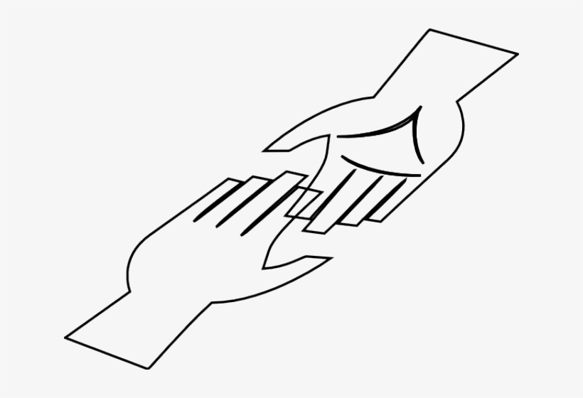 Line Art Hands Clipart Black And White, transparent png download