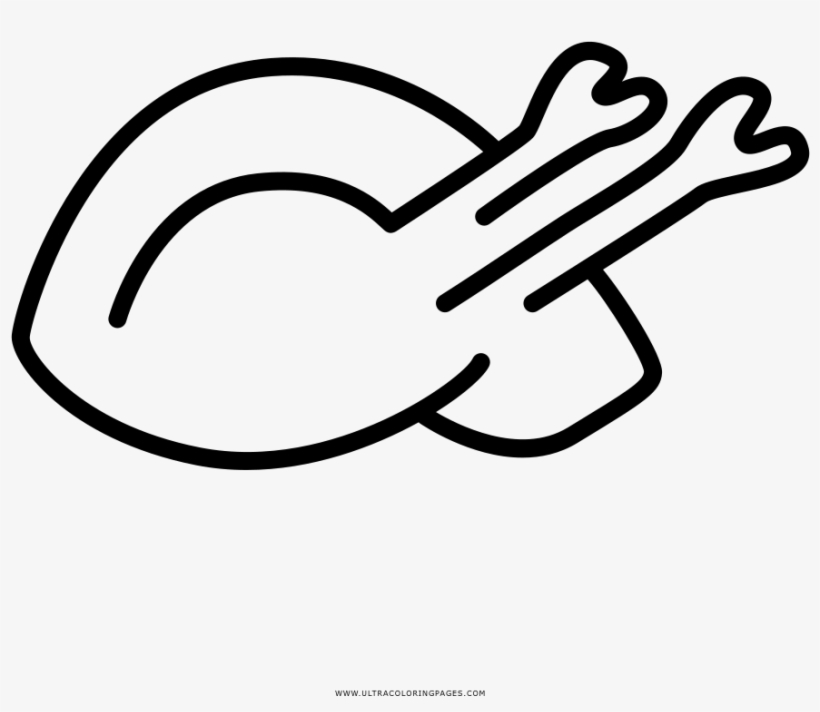 Roast Chicken Coloring Page - Frango Assadodesenho, transparent png download