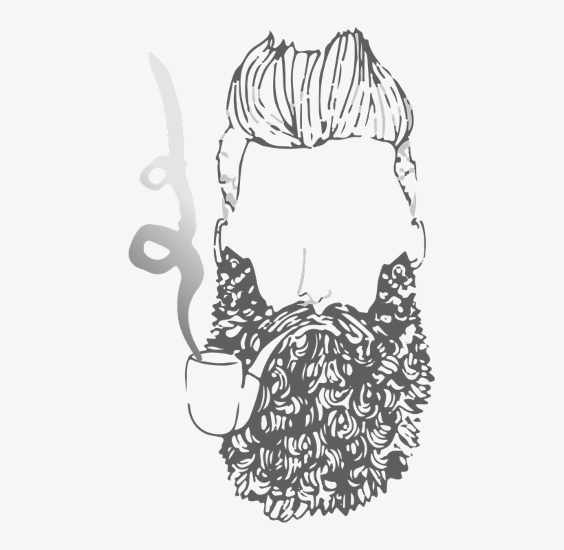 Beard, Pipe, Line-art - Beard In Drawing, transparent png download