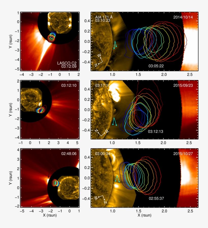 Overlays Of The 50% Burst Contours Onto Aia 171 Å And - Graphic Design, transparent png download