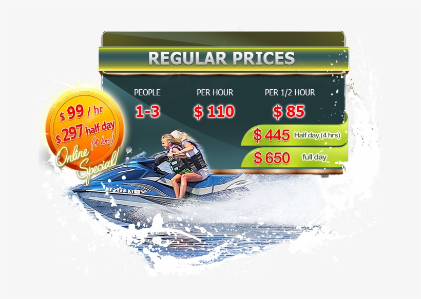 Click Here To Book Online - Jet Ski, transparent png download