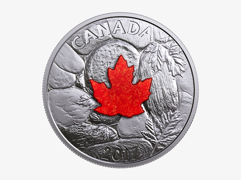 2017 Fine Silver Coin Majestic Maple Leaves With Drusy - Coin, transparent png download