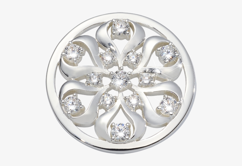 Nikki Lissoni Silver Medium Ruffles And Ribbons Coin - Diamond, transparent png download