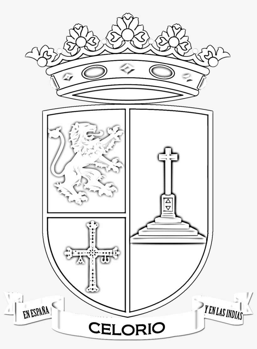 Versión En Blanco Y Negro Del Escudo De Celorio - Escudo En Blanco Y Negro Png, transparent png download