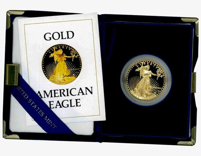 1986 W Or 1987 W $50 Proof Gold American Eagle In Box - American Gold Eagle, transparent png download