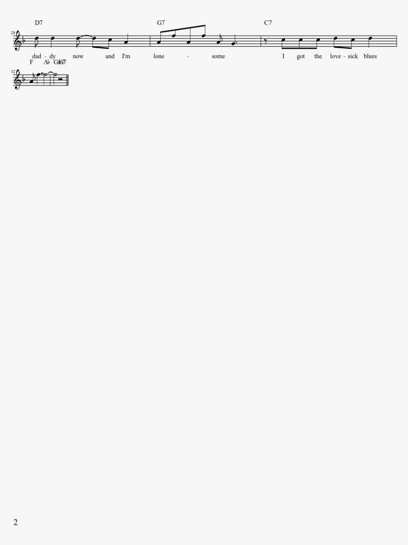 Lovesick Blues Sheet Music Composed By Cliff Friend - Number, transparent png download