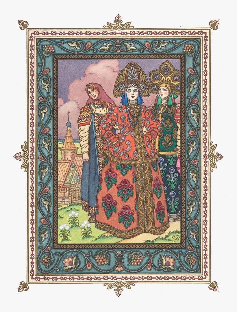 Boris Zvorykin Vasilisa With Her Stepsisters Redcapetales - Vasilisa The Beautiful, transparent png download