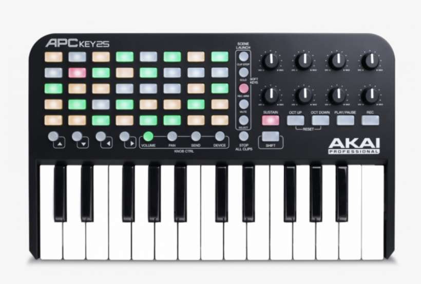 Akai Apc Key 25 Midi Controller Keyboard - Akai Keyboard With Pads, transparent png download