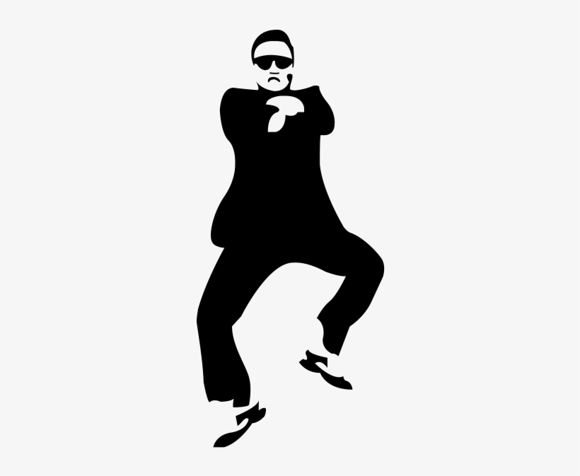 Gangnam Style Rubber Stamp - Gangnam Style Black And White, transparent png download