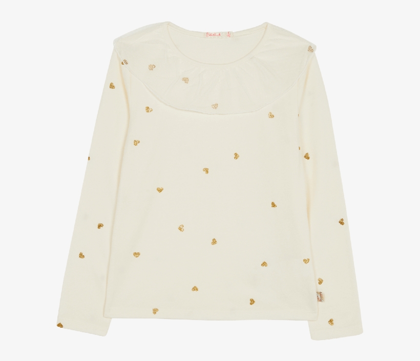 White Heart Dots T-shirt - Sweater, transparent png download