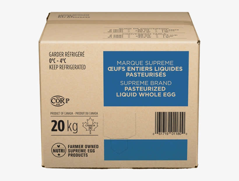 Pasteurized Liquid Whole Egg - Box, transparent png download