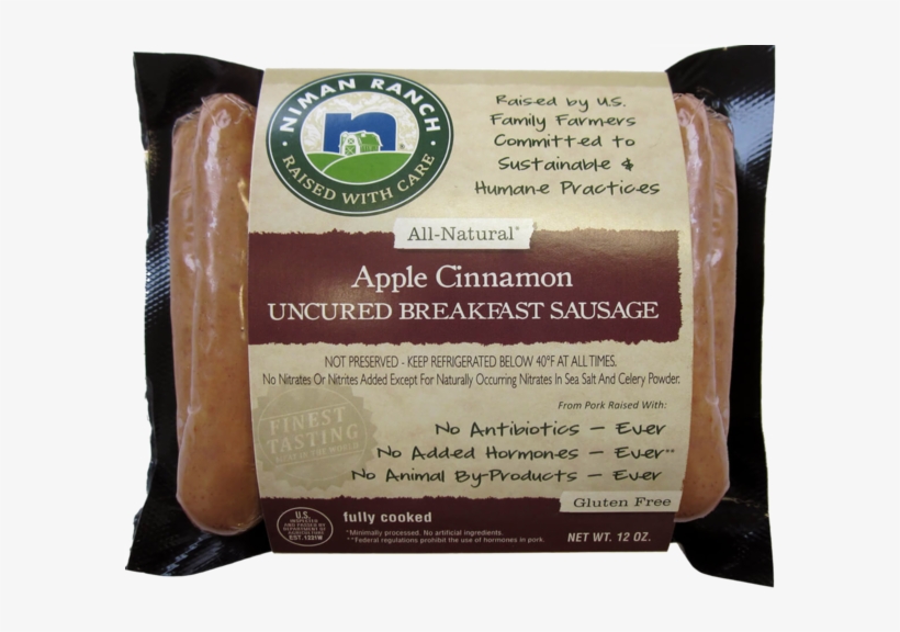 Niman Ranch Apple Cinnamon Uncured Breakfast Sausage - Niman Ranch Apple Cinnamon Breakfast Sausage, transparent png download