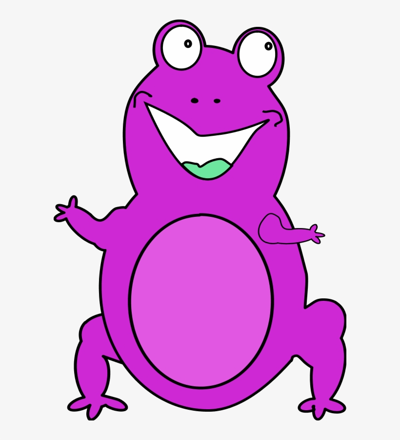 Frog Smiling Cartoon Funny Comic - Pink Animated Frog, transparent png download
