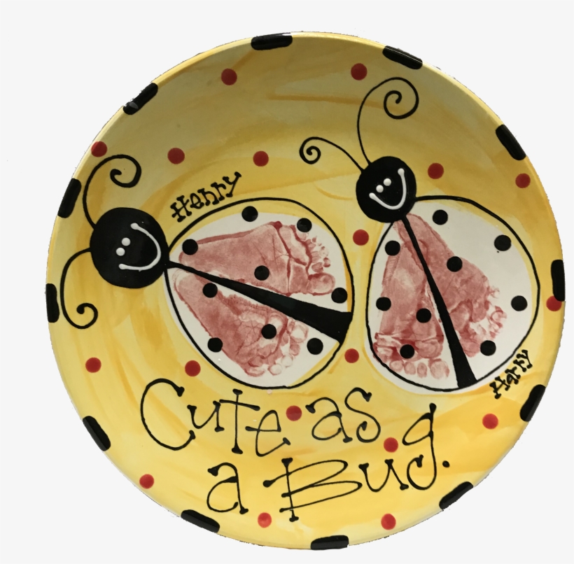 Cute As A Bug Lady Bug Hand Foot Prints - Circle, transparent png download