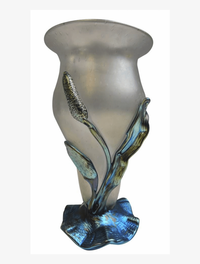 Loetz Vase With Applied Iridescent Blue “lily Pad And - Vase, transparent png download