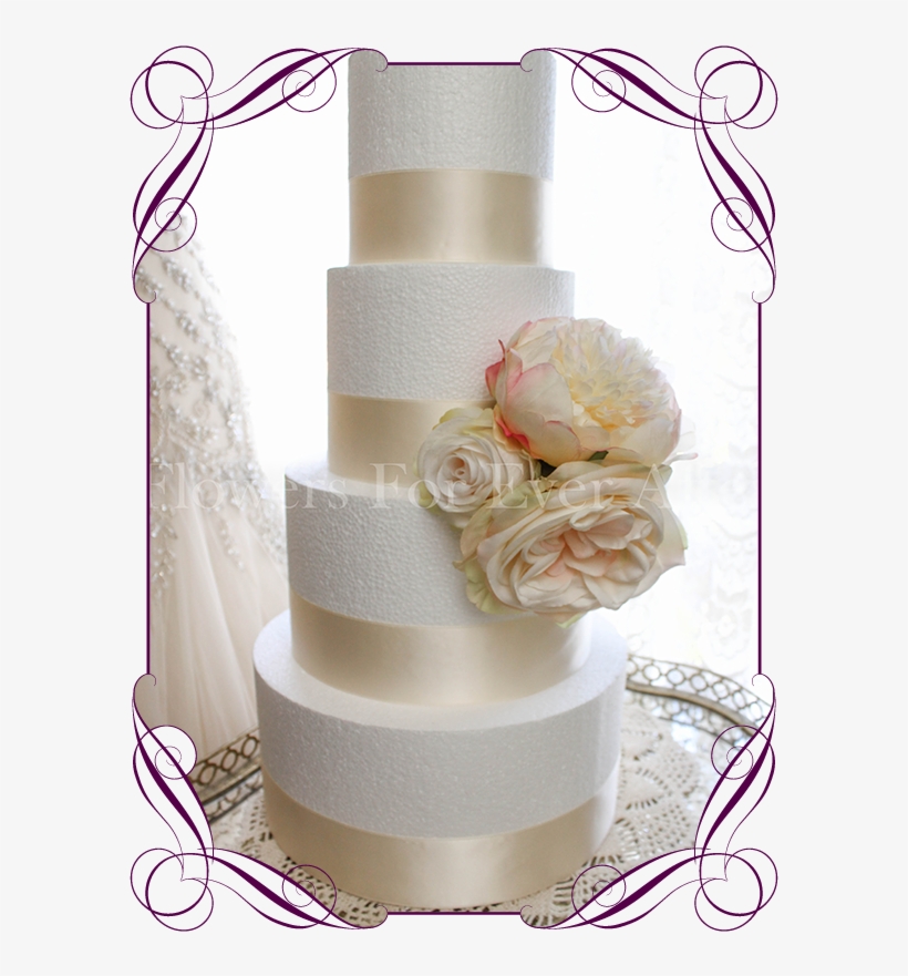 Ivory And Blush Peonies And Roses, Silk Artificial - Bridesmaid Peony And Roses Bouquets, transparent png download