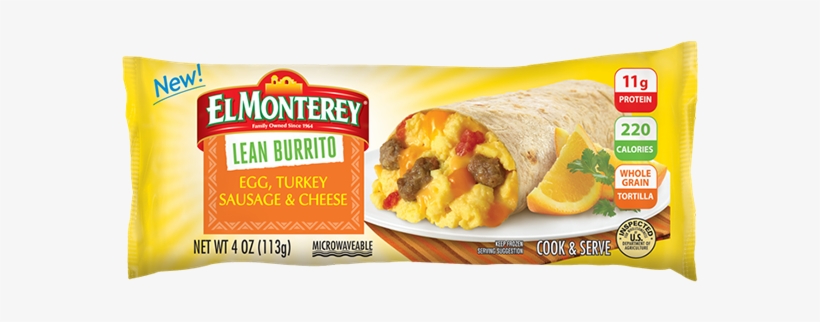 El Monterey Burritos, Egg, Turkey Sausage & Cheese - El Monterey, transparent png download