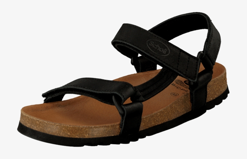 Scholl Heaven Black 04601-00 Womens Leather Rubber - Scholl Sandaler, transparent png download
