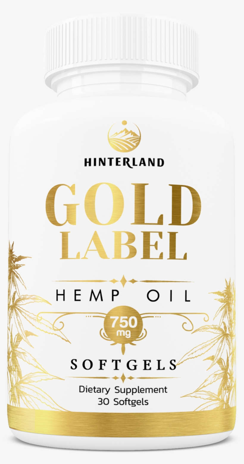 Gold Label Hemp Extract Soft Gels - Bottle, transparent png download