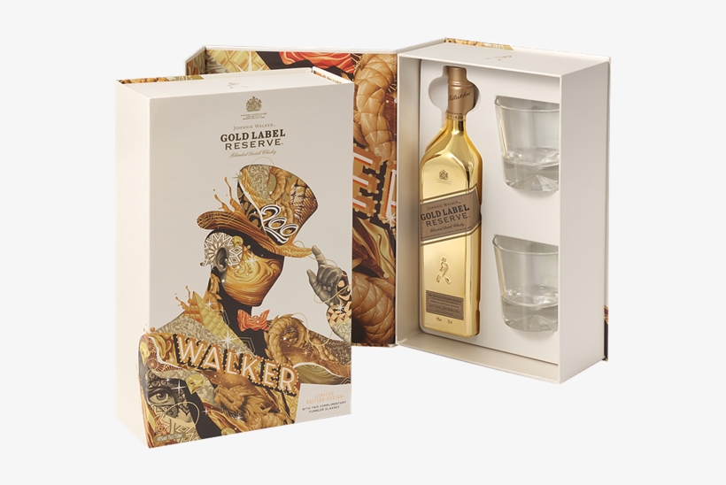 Picture Of Johnnie Walker Gold Reserve With 2 Tumblers - Tristan Eaton Johny Walker, transparent png download