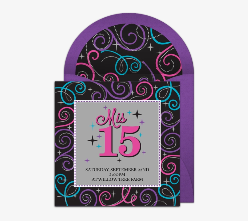 Mis Quince Online Invitation - Graphic Design, transparent png download