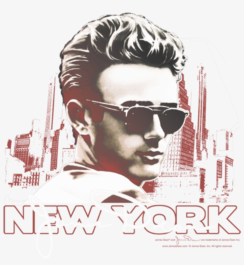 James Dean New York Shades Men's Ringer T-shirt - Poster, transparent png download