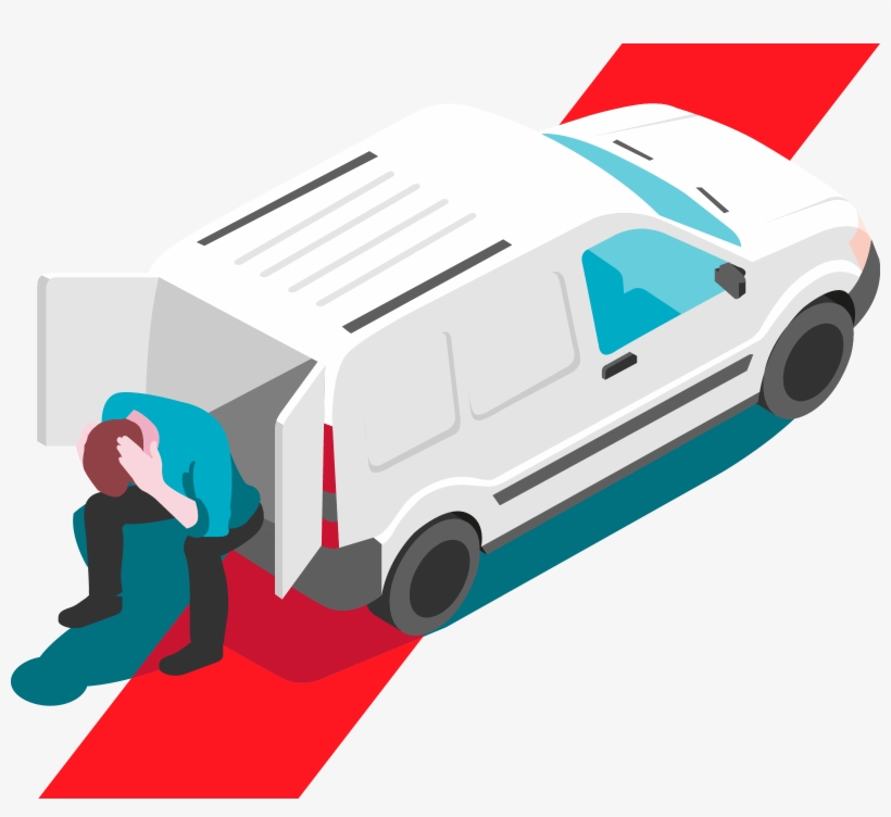 Man With Van That Has Been Broken Into - Compact Van, transparent png download