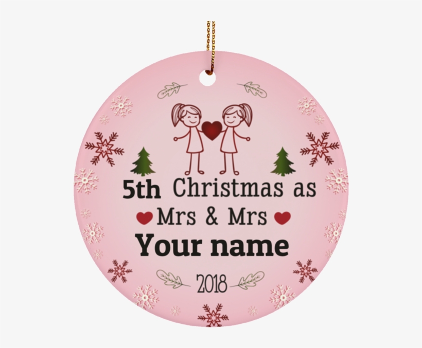 Personalized Lgbt Pride Mrs And Mrs 2018 Ceramic Circle - Ganesh Chaturthi, transparent png download