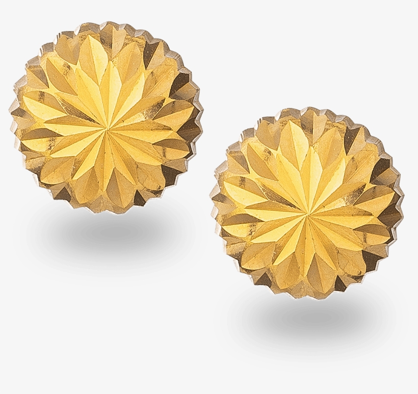 22ct Gold Flower Shaped Stud - Earrings, transparent png download