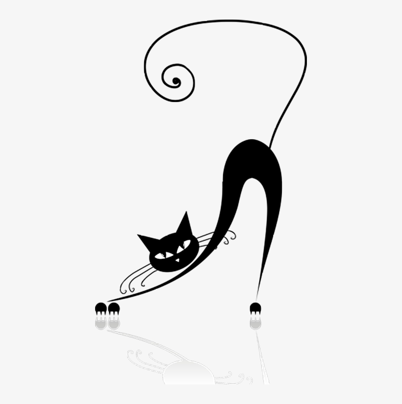 Силуэты Logo Gato, Cat Crafts, Cat Silhouette, Cute - Abstract Cat Drawing, transparent png download
