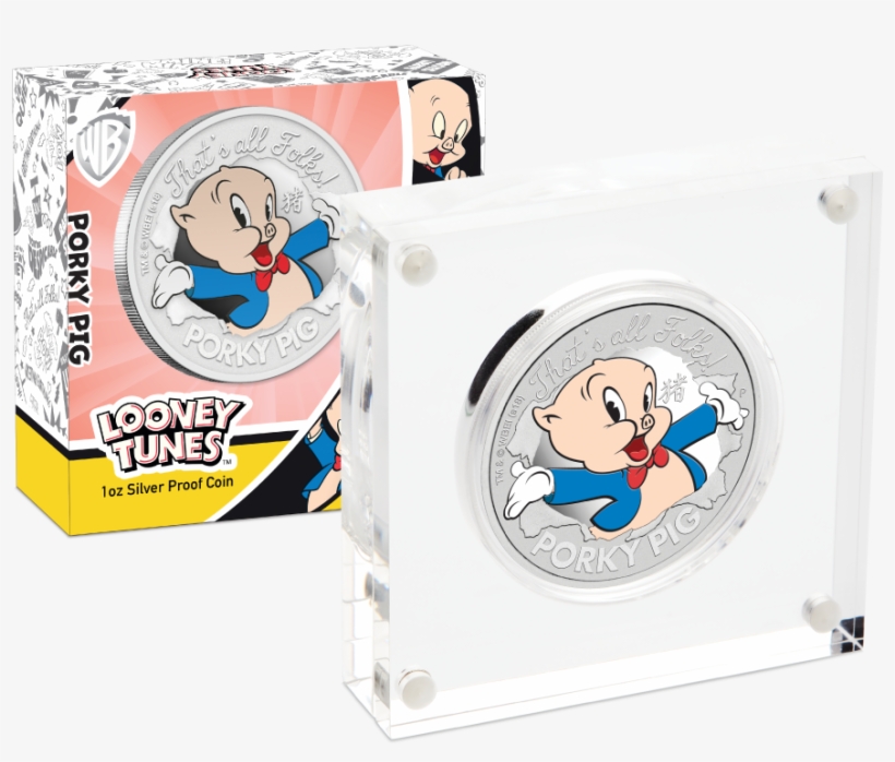 Silver Numis Looney Tunes Porky Pig 2019 1 Oz - Looney Tunes, transparent png download