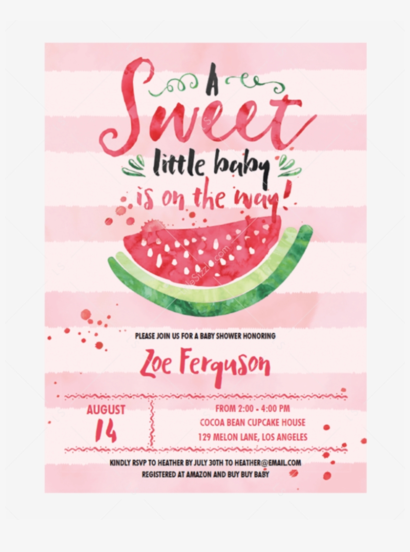 watermelon baby shower invites