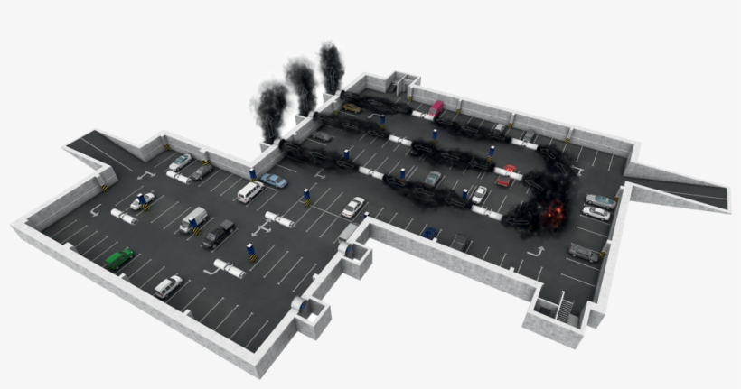 Underroof Parking Smoke Extraction Example - Floor Plan, transparent png download