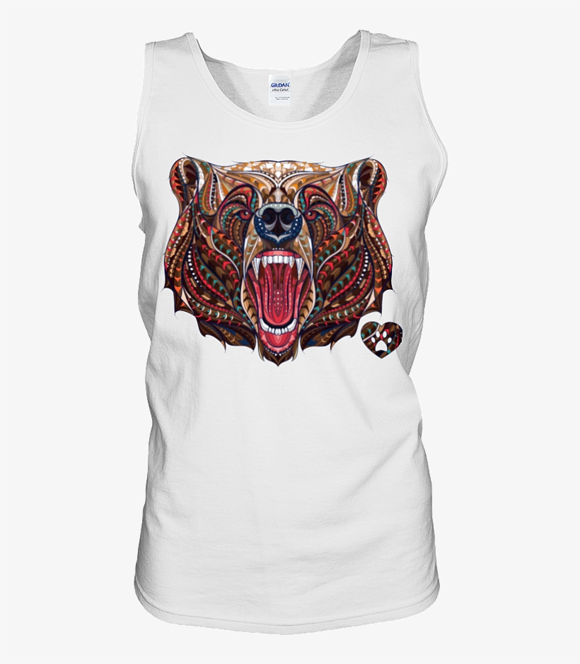 White Grizzly Bear Tank - Mosaic Bear Tattoo, transparent png download