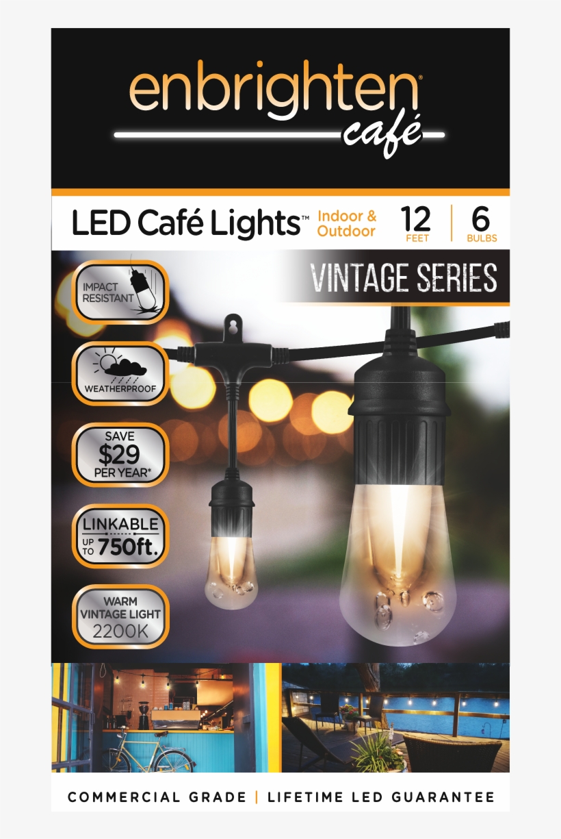 12 Feet Enlighten Vintage String Lights In Bedroom, transparent png download