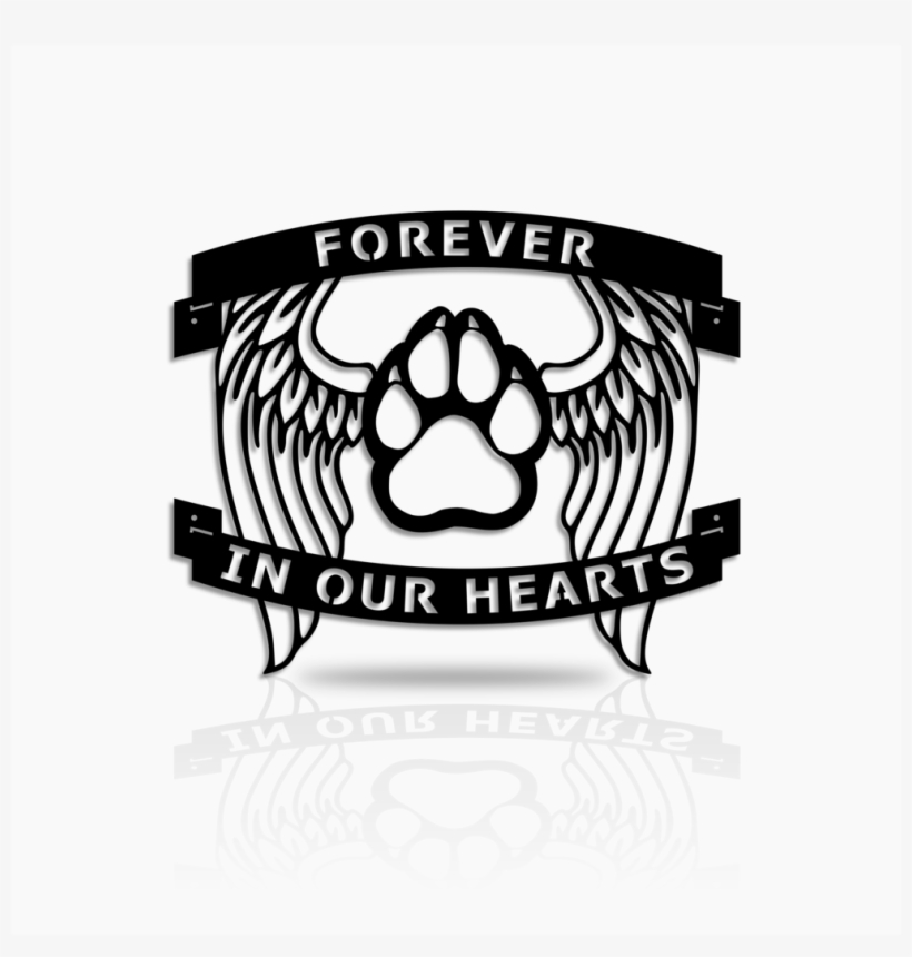 Pet Memorial Plaque Or Yard Stake With Paw And Angel - Illustration, transparent png download