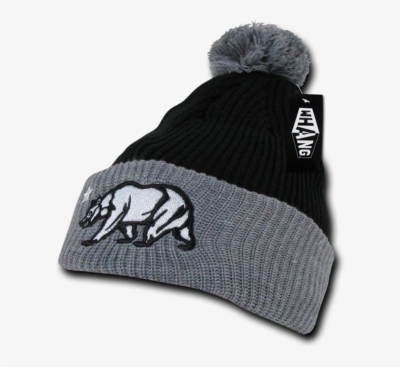 Whang California Republic Cali Bear Cuff Pom Rasta - Beanie, transparent png download