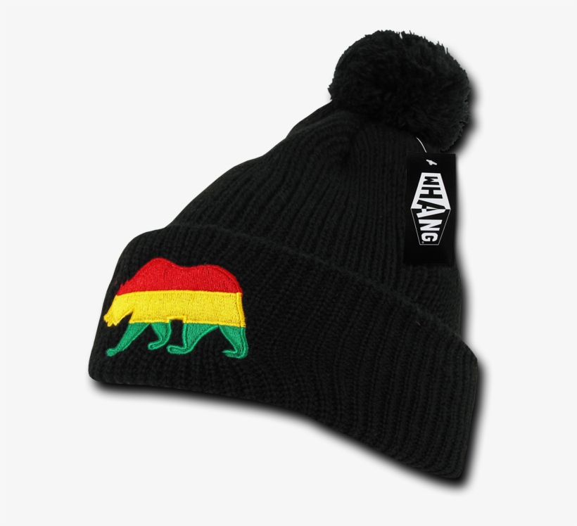 Whang California Republic Cali Bear Cuff Pom Rasta - Mexico Baseball Hat, transparent png download