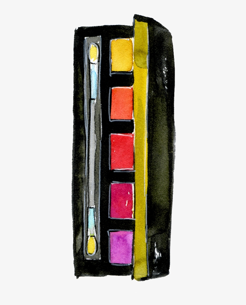 Hand Painted Five Color Makeup Box Png Transparent - Watercolor Paint, transparent png download