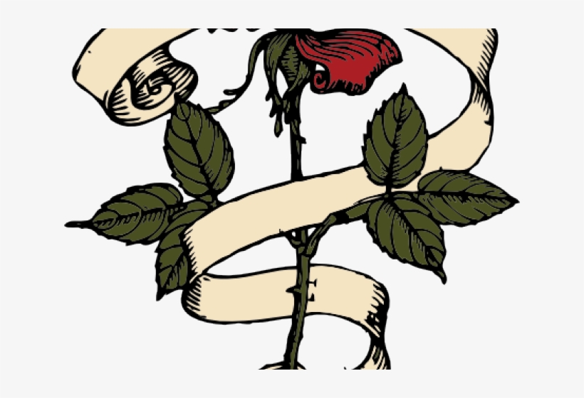 Heart With Wings Roses And Scroll Clip Art, transparent png download